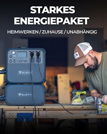 BLUETTI Tragbare Powerstation AC200MAX Solargenerator mit 2048Wh LiFePO4 Batterie, Erweiterbare Kapazität bis zu 8192Wh, Stromerzeuger mit 4 2200W AC-Steckdosen für Camping, Notfall, Wohnwagen - 2