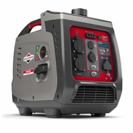 Briggs & Stratton 030800 Benzin Inverter Stromerzeuger Generator der PowerSmart Serie P2400 mit 2400 Watt/1800 Watt sauberem Strom, ultraleise und leichtgewichtigise, W, 230 V, Grau / Rot - 1
