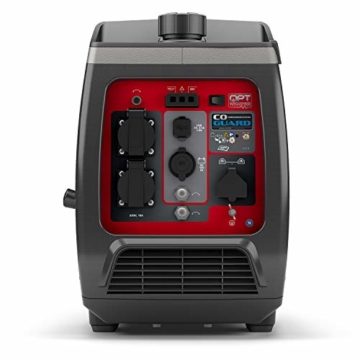 Briggs & Stratton 030800 Benzin Inverter Stromerzeuger Generator der PowerSmart Serie P2400 mit 2400 Watt/1800 Watt sauberem Strom, ultraleise und leichtgewichtigise, W, 230 V, Grau / Rot - 4