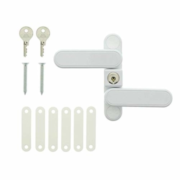 BURG-WÄCHTER Tür- und Fensterriegel, Einbruchschutz für Fenster und Türen, Abschließbar, Beidseitig verwendbar, WinSafe WD 3 W SB GL, Weiß - 5