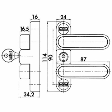 BURG-WÄCHTER Tür- und Fensterriegel, Einbruchschutz für Fenster und Türen, Abschließbar, Beidseitig verwendbar, WinSafe WD 3 W SB GL, Weiß - 6