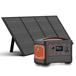 DAMAJIANGM Solar generator AS600,540WH Tragbare Powerstation mit 100W Solarpanel, 230V/600W mobile Stromversorgung mit LCD Anzeige für Urlaubscamping, Notfall, Notstromversorgung zu Hause - 1