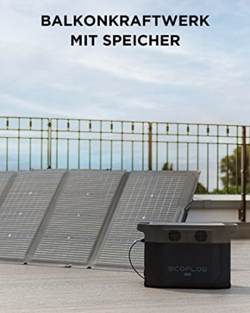 Delta Max (Delta Max1600+220WSolar Panel) Power station 1612 Wh mit 220-W-Solarmodul, 6x2400W-Wechselstromsteckdosen (5000 W Überspannung), tragbare Solargenerator für Notfälle, Camping, Wohnmobile - 2