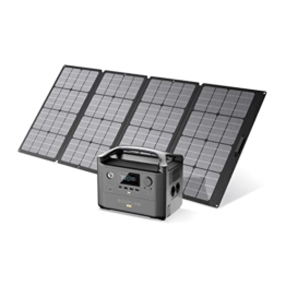 Ecoflow River Pro Solargenerator, tragbares Kraftwerk, 720 Wh, mit 160 W Balkon-Solarpanel, Aufladung von 0 bis 80 % in 1 Stunde, Solargenerator für Camping, RV, Outdoor - 1