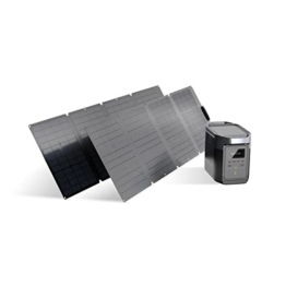 ECOFLOW Solargenerator, 1260Wh DELTA Tragbare Powerstation mit 2 x 110W Solarpanels, Mobiler Stromspeicher mit 4 x 1800W (3300W Surge) AC-Steckdosen für Campingreisen, Heimwerken und Notstromaggregat - 1