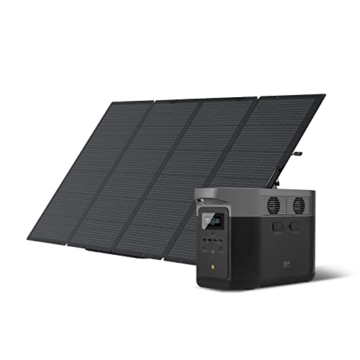 ECOFLOW Solargenerator Delta Max (2000), 2016 Wh mit 400 W Solarpanel auf Balkon, 4 x 2400 W AC Output (4600 W Peak), tragbare Energiestation für Zuhause, Camping, RV und Notfall - 1