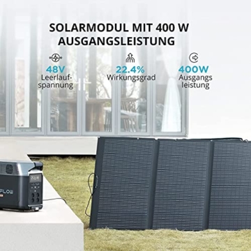 Ecoflow Solargenerator Delta Pro 3,6 kWh/3600 W mit Solarpanel auf Balkon mit 400 W, tragbares Kraftwerk für Haus, Camping, Camping im Freien, Wohnmobil und Notfall - 5