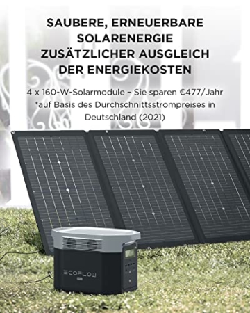 EF ECOFLOW DELTA Max (1600) 1612 kWh, tragbarer Solar-Generator mit 4 Anschlüssen, AC 2000 W (4600 W Überspannung) für Outdoor, Reisen und Camping im Wohnmobil - 5
