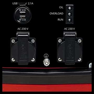 Einhell Stromerzeuger (Benzin) TC-IG 2000 (max 2400 W, 4 L Tank, Inverter, 1800 Watt Dauerleistung, 4-Takt-Motor, 2x 230 V, 2x USB-Anschluss, Ölmangel- & Überlastschutz) - 2