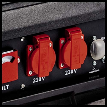 Einhell Stromerzeuger (Benzin) TC-PG 35/E5 (max 4100 W, 15 L Tank, 2600 W Dauerleistung, 4-Takt-Motor, 2x 230 V, Ölmangelsicherung, Überlastschutz, AVR, Voltmeter) - 4