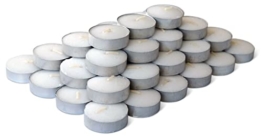 Feinknick Teelichter 50 Stück in weiß - Teelichter mit langer Brenndauer, rußfrei, aus hochwertigem Paraffin Teelichter Wachs - Kerzen & Teelichter Großpackung ideal für Teelichtofen - 1