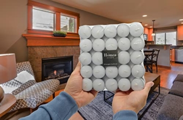 Feinknick Teelichter 50 Stück in weiß - Teelichter mit langer Brenndauer, rußfrei, aus hochwertigem Paraffin Teelichter Wachs - Kerzen & Teelichter Großpackung ideal für Teelichtofen - 6