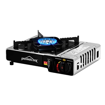 Gaskocher HOMELUX Campingkocher mit gaskartusche,Edelstahl gaskocher mit kartusche,camping kocher mit Tragekoffer,Camping Küche Kocher,für Grill Camper im Outdoor Camping(JY 500A-Silver+8) - 2