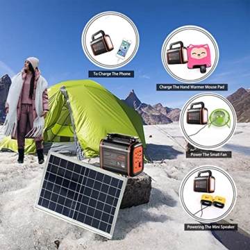 HXRHDX Solargenerator 8000 Mah Powerstation mit Solarpanel Kapazität und Paneelen Inklusive Beleuchtung und Multifunktionaler Notstromaggregat Solar - 3