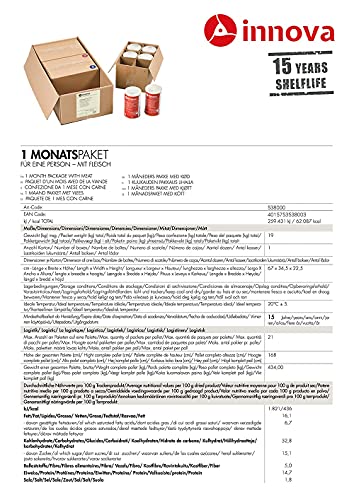 INNOVA 1 Monatspaket mit Fleisch, Krisenvorsorge und Langzeitnahrung, Emergency Food, Lebensmittelpaket | Sicherheits Nahrungsmittel (15 Years Shelf life) - 6