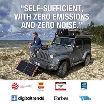 Jackery Faltbares Solarpanel SolarSaga 100 - Solarmodul für Explorer 240/500/1000 Tragbare Powerstation - Solarladegerät mit 2 x USB-Anschluss -100W Outdoor Solargenerator für Camping und Garten - 6