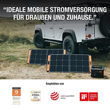 Jackery Solargenerator 1000, 1002WH Tragbare Powerstation mit 2* SolarSaga 100W Solarpanels, 2*230V 1000W AC Steckdose mobile Stromversorgung für Wohnmobil Outdoor, Heimwerken und als Notstromaggregat - 2