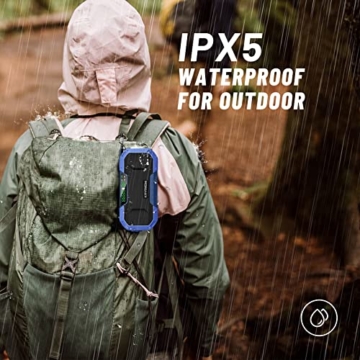 Libovgogo Notfall-Radio mit Handyladefunktion Solar,Tragbares FM/AM Solar-Kurbelradio mit Taschenlampe LED-Leselampe 5000mAh Powerbank,IPX5 wasserdicht Outdoor Camping Dynamo-Radio - 4