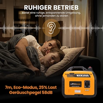 maXpeedingrods Inverter Stromgenerator 3300W Benzin 4 Takt mit USB und 230 V Steckdosen Superleise und leicht als Notstromaggregat für Camping Reise Garage Wohnwagen Baustelle - 4