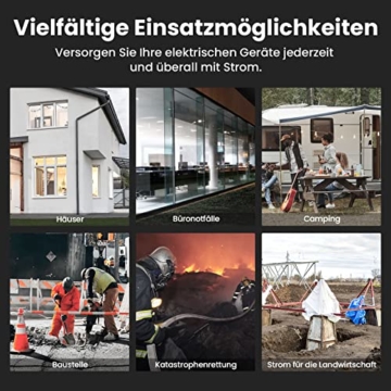 maXpeedingrods Inverter Stromgenerator 3500W Benzin 4 Takt mit zwei 230V Steckdosen Leise und leicht als Notstromaggregat hausversorgung für Garage Werkstatt Baustelle - 4