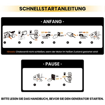 maXpeedingrods Inverter Stromgenerator 3500W Benzin 4 Takt mit zwei 230V Steckdosen Leise und leicht als Notstromaggregat hausversorgung für Garage Werkstatt Baustelle - 7