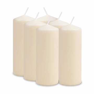 Müller Stumpenkerzen - 6 Säulenkerzen - Elfenbein - 68 x 180 mm - Lange Brenndauer 60 Stunden - Ohne Duft Wachskerzen - BSS Brandschutz - RAL Qualität - 1