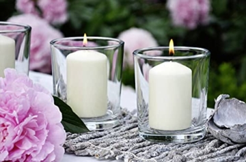 Müller Stumpenkerzen - Set mit 24 Säulenkerzen - Elfenbein - 48 x 90 mm - Brenndauer: 16 St - Tropffrei Wachskerzen, Ohne Duft - BSS Brandschutz - RAL - 5