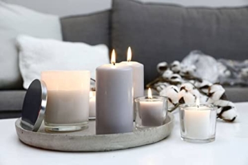 Müller Stumpenkerzen - Set mit 6 Säulenkerzen - Farbe Elfenbein - 68 x 110 mm - Lange Brenndauer: 35 Stunden - Tropffrei Wachskerzen, Ohne Duft - BSS Brandschutz - RAL Qualität - 4