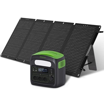 NECESPOW Tragbare Powerstation mit Faltbare Tragbare Solarpanel, 576Wh Solargenerator mit 230V/700W AC Steckdosen, LiFePO4 Batterien, 120W Solarmodule für Camping, RV, Stromausfälle, Outdoor - 1