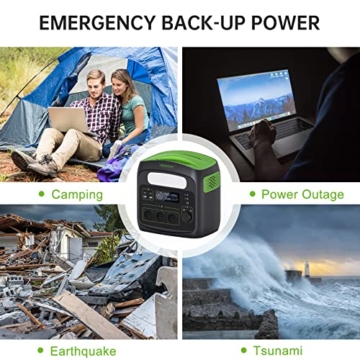 NECESPOW Tragbare Powerstation mit Faltbare Tragbare Solarpanel, 576Wh Solargenerator mit 230V/700W AC Steckdosen, LiFePO4 Batterien, 120W Solarmodule für Camping, RV, Stromausfälle, Outdoor - 5