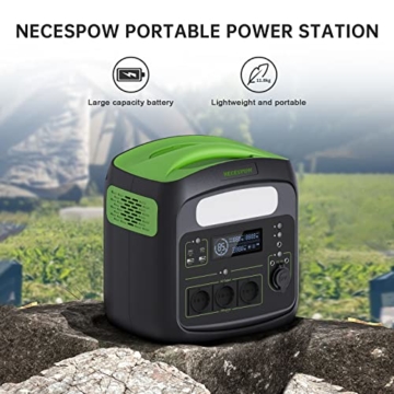 NECESPOW Tragbare Powerstation mit Faltbare Tragbare Solarpanel, 576Wh Solargenerator mit 230V/700W AC Steckdosen, LiFePO4 Batterien, 120W Solarmodule für Camping, RV, Stromausfälle, Outdoor - 6
