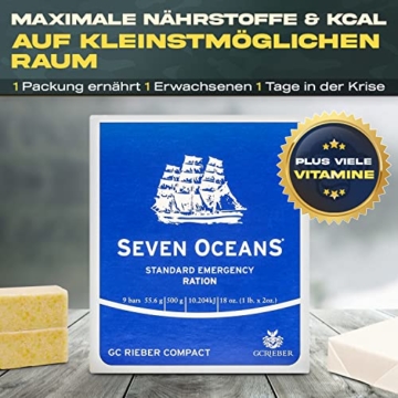 [NEU] SEVEN OCEANS - DAS ORIGINAL - Notfallnahrung [12x500g] + extra Vitamine I Extrem lang haltbarer Notvorrat [6kg] zur Krisenvorsorge I Energiereiche Outdoor Notration I Prepper Notnahrung - 3