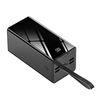 Power Bank 50000mah Fünf Ausgänge und DREI Eingänge 22,5W PD USB C Ultra-Schnitt-Kapazität Tragbares Ladegerät Kompatibel mit iPhone Samsung Huawei iPad Laptop und Mehr (Schwarz) - 1