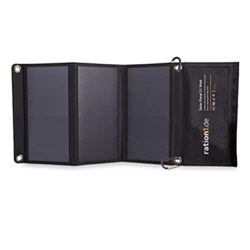 ration1 Stromausfall Paket Basis - Notfallset UKW Kurbelradio mit Lampe, Solarzelle, Dynamo - Kerzen, Streichhölzer - Powerbank mit LED Lampe, Solarzelle, induktives Laden – faltbares Solarpanel - 7