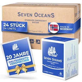 SEVEN OCEANS - DAS ORGINAL - XXL-Notfallnahrung [24x500g] inkl. extra Vitamine I Maximal Haltbare Notnahrung für dauerhaften Vorrat I Energie- & Kalorienreiche Outdoor Notration I Prepper Nahrung - 1