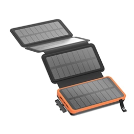 Solar Ladegerät Power Bank 26800mAh - BRENCIL Solar Powerbank 3A Schnelles Aufladen 3 Ausgängen mit 4 Faltbaren Solar-Panels Tragbares Ladegerät für Handys, Tablets und Camping - 1