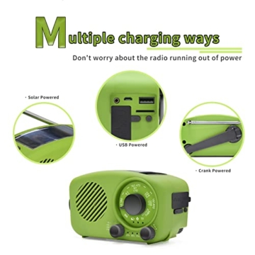 Solar Radio, Kurbelradio AM/FM Wiederaufladbare Dynamo Radio Wasserdicht LED Dynamo Lampe Powerbank f¨¹r Wandern,Camping,Ourdoor,Notfall - 7