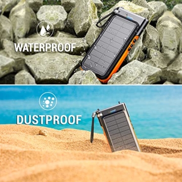 Solar Radio Powerbank 20000mAh Wireless FM Weather Radio Charger Portable Outdoor External Battery mit 5 Ausgängen Kompatibel mit Allen Smartphones, Tablets und USB-Geräten - 6