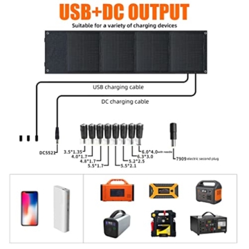 Solargenerator, 540Wh Tragbare Powerstation Stromspeicher mit 100W Faltbares Solarpanel, Solaranlage Komplettset mit AC/DC/USB/LCD Anzeige, für Mobile Reisen, Outdoor Camping Zubehör - 6