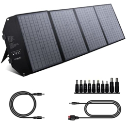 Solarpanel Faltbar 100W für Powerstation- Faltbares Solarmodul für Enginstar/Powkey Powerbank- Solarladegerät mit USB-A/USB-C/DC 5521/Anderson Ausgang - Outdoor Solargenerator für Camping und Garten - 1