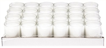 Sovie Refill Kerzen 24 transparente Teelichter mit extra Langer Brenndauer (24h) für Feiern/Party/Gastronomie - 1