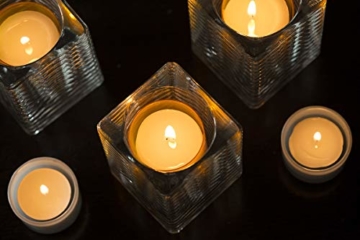 Sovie Refill Kerzen 24 transparente Teelichter mit extra Langer Brenndauer (24h) für Feiern/Party/Gastronomie - 5