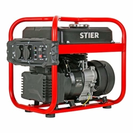 STIER Stromerzeuger SNS-200, Strom Generator, 10l Tankvolumen, 23 kg, Stromerezuger leise mit 65 dB(A), 4-Takt Motor, Inverter Stromaggregat, mit Ölsensor, Laufzeit bis zu 10 Stunden, max. 2000 W - 1
