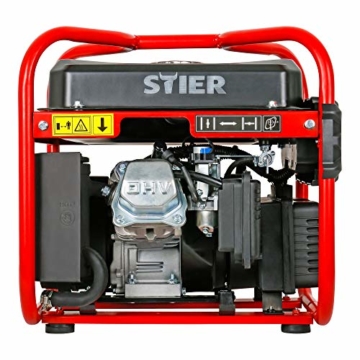 STIER Stromerzeuger SNS-200, Strom Generator, 10l Tankvolumen, 23 kg, Stromerezuger leise mit 65 dB(A), 4-Takt Motor, Inverter Stromaggregat, mit Ölsensor, Laufzeit bis zu 10 Stunden, max. 2000 W - 5