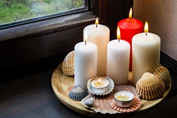 Stumpenkerzen Elfenbein Säulenkerzen Blockkerzen, Durchmesser 6 cm, Höhe 12 cm, geruchsneutral, lange Brenndauer 38h, Set 6 Stück (1 Box) - 7