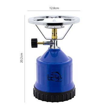T24 CAMPINGKOCHER BLAU / Kohleanzünder / Solider Körper aus Plastik / Gaskocher Notfallausrüstung Stromausfall / Camping / Gaskocher mit Gaskartuschen(Blau mit 8 x Gas) - 3