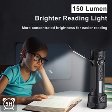 Taschenlampe Kurbel Campinglampe, DAB/DAB+/UKW Kurbelradio, Notfallradio mit 3000mAh Wiederaufladbare Powerbank,USB-Handy-Lader,SOS Alarm,Solar Radio für Camping Ourdoor - 5