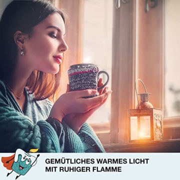 Teelichter 30 Stück, Extra Lange Brenndauer 8h gesamt 240h, Sicher in der Anwendung, Hülle feuerfest aus Aluminium, flackerarm und rußarm, RAL geprüft - 7