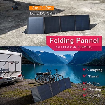 Tragbares Kraftwerk 600 W mit 100 W Solarpanel, Solargenerator Mobile Stromversorgung, 220 V 1500 W Reiner Sinuswellen-Energiespeicher für Campingurlaub im Freien, Wohnmobil, E-Bike usw. - 3