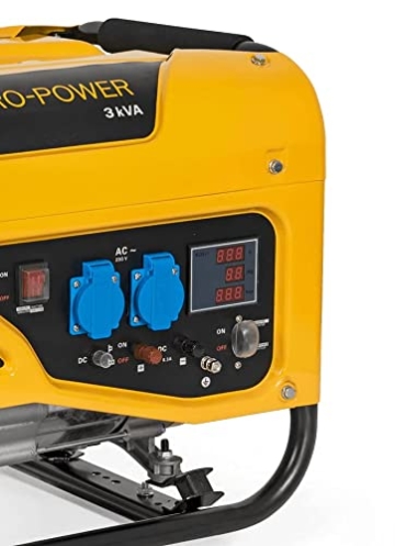 VITO 3kVA 2.5kw Dauerleistung 2700 Watt max. Benzin Stromerzeuger 6.5PS, 16A, 2x230V, Lpa 69dB, 15l Tank, Camping Generator, AVR, Ölsensor, Laufzeit bis zu 13h Notstromaggregat (2.5kW 230V) - 4